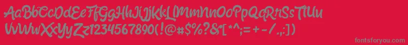 ShabrinaRegularFree Font – Gray Fonts on Red Background