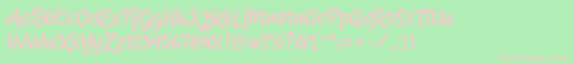 Шрифт ShabrinaRegularFree – розовые шрифты на зелёном фоне