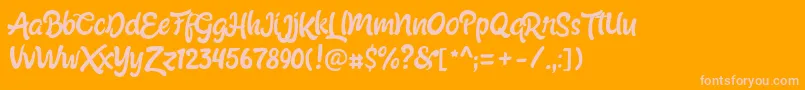 ShabrinaRegularFree Font – Pink Fonts on Orange Background