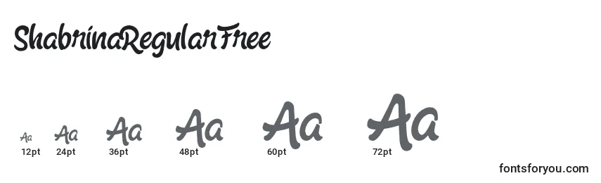 ShabrinaRegularFree Font Sizes