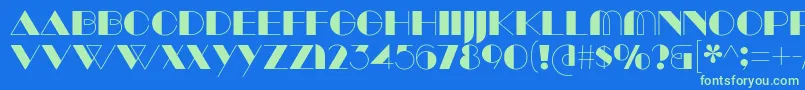 ManbowSolid Font – Green Fonts on Blue Background