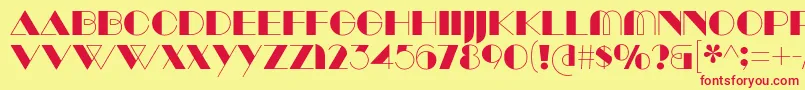ManbowSolid Font – Red Fonts on Yellow Background