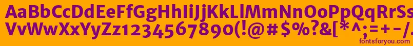 MerriweathersansExtrabold Font – Purple Fonts on Orange Background