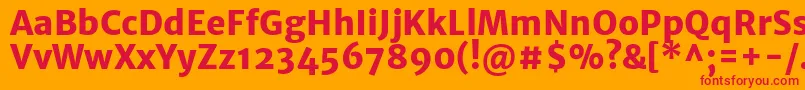 En savoir plus sur la police MerriweathersansExtrabold Police MerriweathersansExtrabold – polices rouges sur fond orange