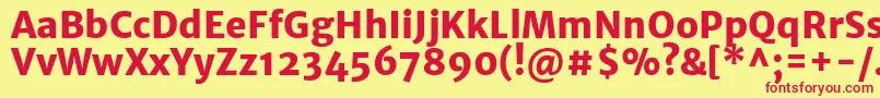 MerriweathersansExtrabold Font – Red Fonts on Yellow Background