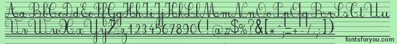 Seyesbde-Schriftart – Schwarze Schriften auf grünem Hintergrund