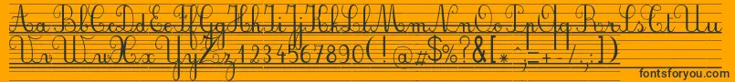 Seyesbde-Schriftart – Schwarze Schriften auf orangefarbenem Hintergrund