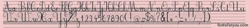 Seyesbde-Schriftart – Schwarze Schriften auf rosa Hintergrund