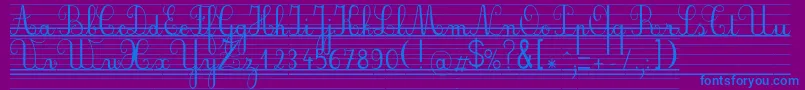フォントSeyesbde – 紫色の背景に青い文字