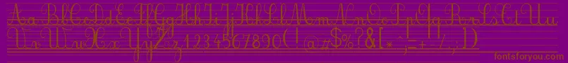 Seyesbde-fontti – ruskeat fontit violetilla taustalla