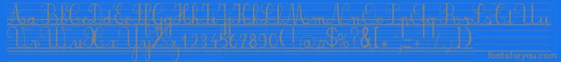 Seyesbde-Schriftart – Graue Schriften auf blauem Hintergrund