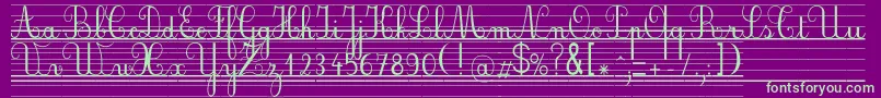 Seyesbde-fontti – vihreät fontit violetilla taustalla