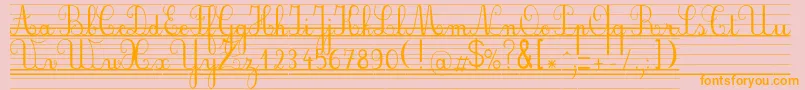 Seyesbde-Schriftart – Orangefarbene Schriften auf rosa Hintergrund