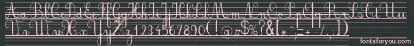 Seyesbde-fontti – vaaleanpunaiset fontit mustalla taustalla