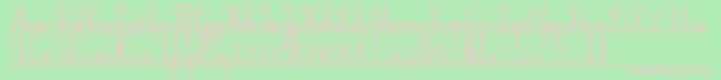 Seyesbde-fontti – vaaleanpunaiset fontit vihreällä taustalla