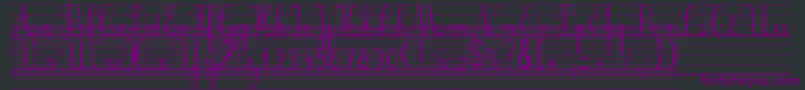 Seyesbde-fontti – violetit fontit mustalla taustalla