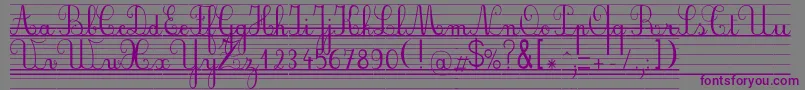 Seyesbde-fontti – violetit fontit harmaalla taustalla