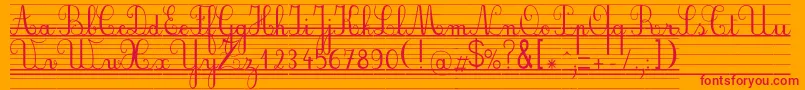 Seyesbde-Schriftart – Rote Schriften auf orangefarbenem Hintergrund