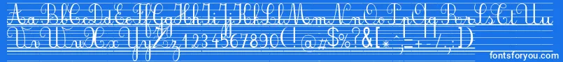 Seyesbde-fontti – valkoiset fontit sinisellä taustalla