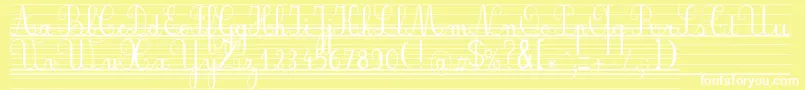 Seyesbde-Schriftart – Weiße Schriften auf gelbem Hintergrund