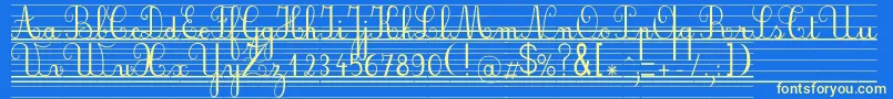 Seyesbde-fontti – keltaiset fontit sinisellä taustalla