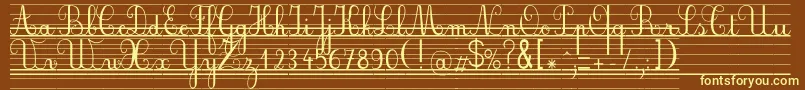 Seyesbde-fontti – keltaiset fontit ruskealla taustalla