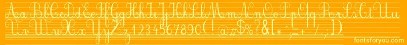 Seyesbde-Schriftart – Gelbe Schriften auf orangefarbenem Hintergrund