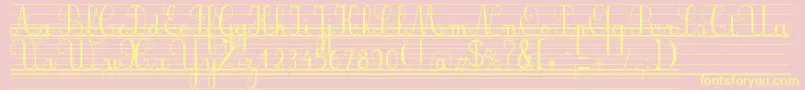 Seyesbde-Schriftart – Gelbe Schriften auf rosa Hintergrund