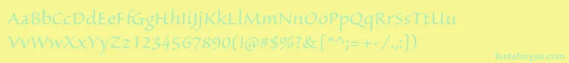 Шрифт SanvitoproRegular – зелёные шрифты на жёлтом фоне