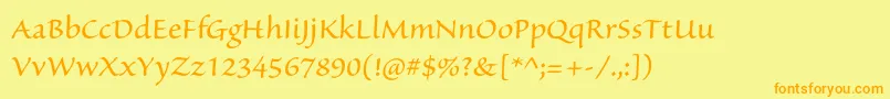 SanvitoproRegular Font – Orange Fonts on Yellow Background