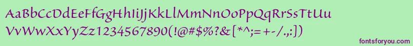 SanvitoproRegular Font – Purple Fonts on Green Background