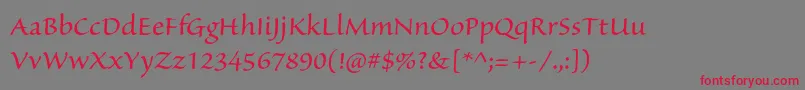 SanvitoproRegular Font – Red Fonts on Gray Background