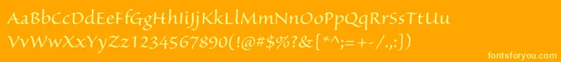 SanvitoproRegular Font – Yellow Fonts on Orange Background