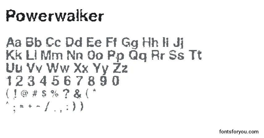 Schriftart Powerwalker – Alphabet, Zahlen, spezielle Symbole