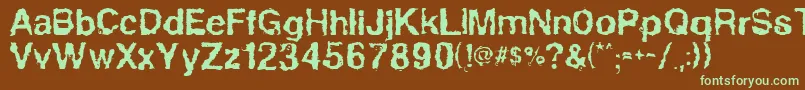 Powerwalker Font – Green Fonts on Brown Background