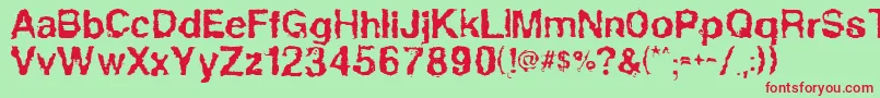 Powerwalker Font – Red Fonts on Green Background