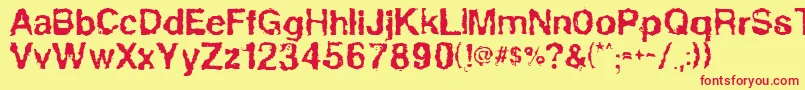 Powerwalker Font – Red Fonts on Yellow Background