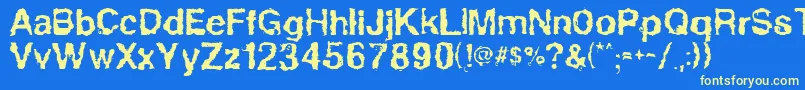 Powerwalker Font – Yellow Fonts on Blue Background