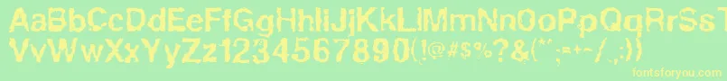 Powerwalker Font – Yellow Fonts on Green Background