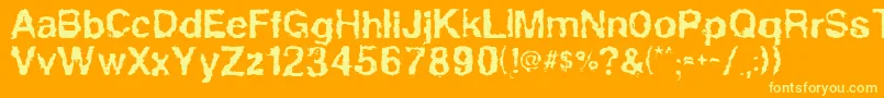 Powerwalker Font – Yellow Fonts on Orange Background