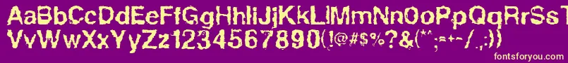 Powerwalker Font – Yellow Fonts on Purple Background