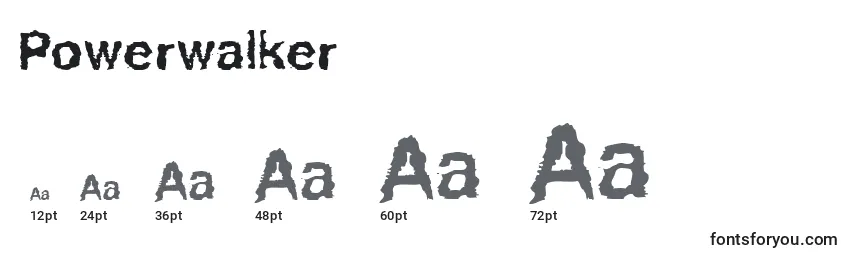 Размеры шрифта Powerwalker
