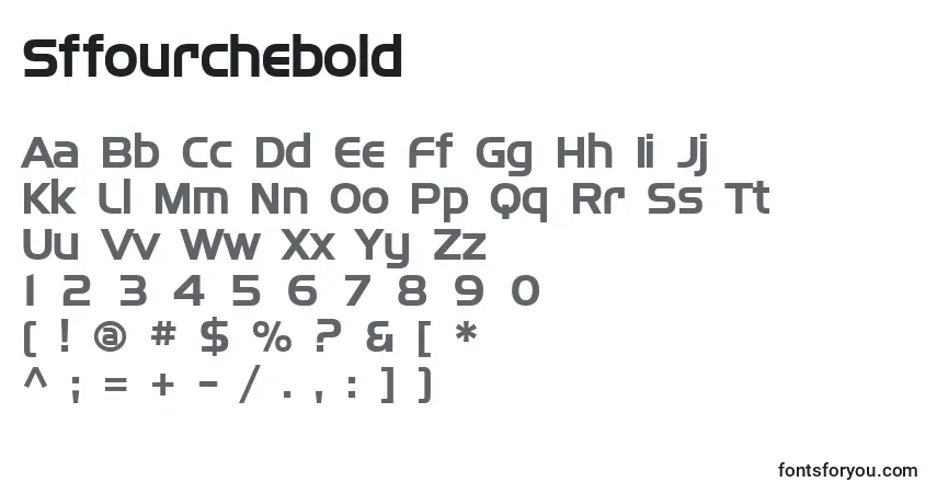 Schriftart Sffourchebold – Alphabet, Zahlen, spezielle Symbole