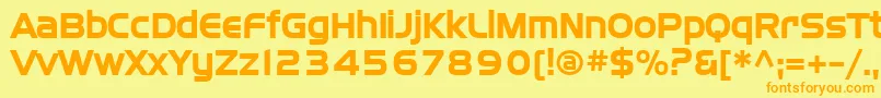 Więcej informacji o czcionce Sffourchebold Czcionka Sffourchebold – pomarańczowe czcionki na żółtym tle