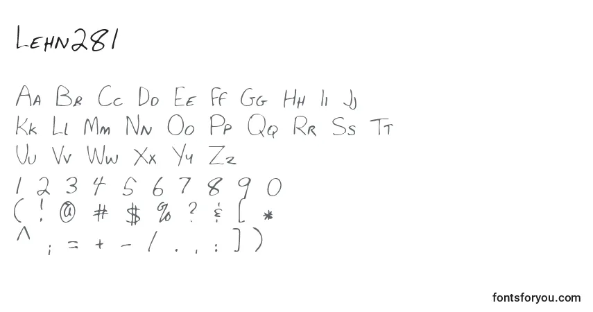 Czcionka Lehn281 – alfabet, cyfry, specjalne znaki