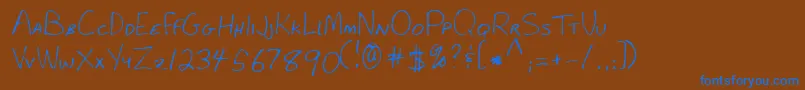 Lehn281 Font – Blue Fonts on Brown Background