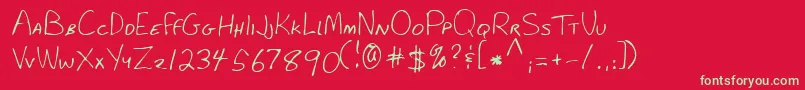 フォントLehn281 – 赤い背景に緑の文字
