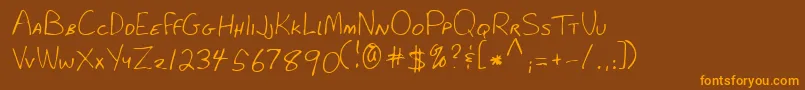 Lehn281 Font – Orange Fonts on Brown Background