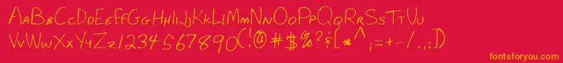 Lehn281 Font – Orange Fonts on Red Background