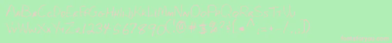 フォントLehn281 – 緑の背景にピンクのフォント